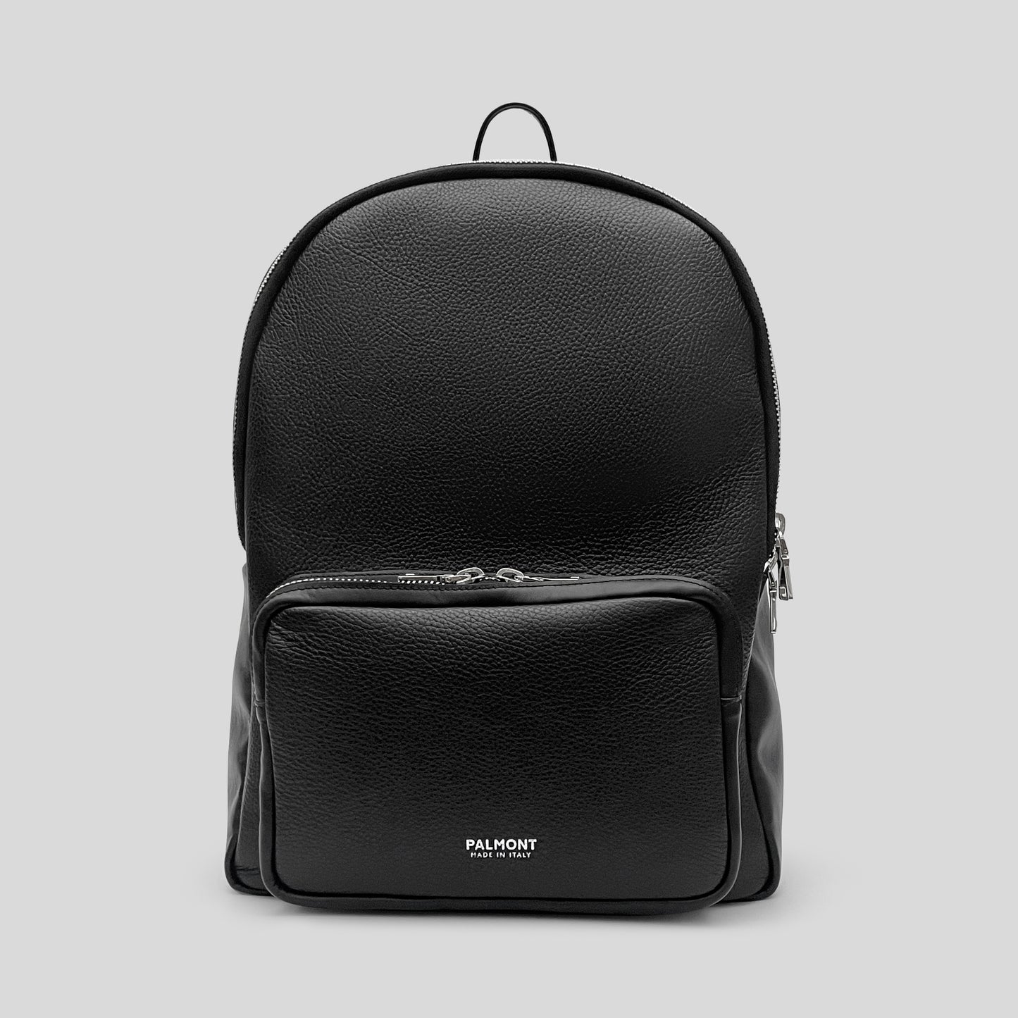 PM Backpack In Pebbled Black Leather
