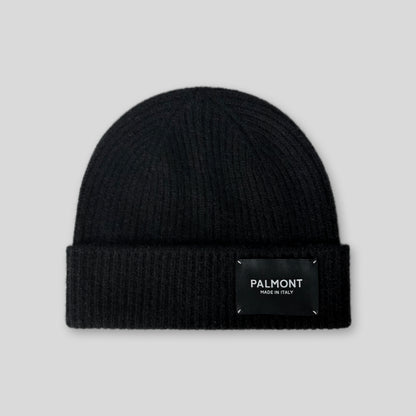 Ribbed Cashmere Beanie Hat In Black
