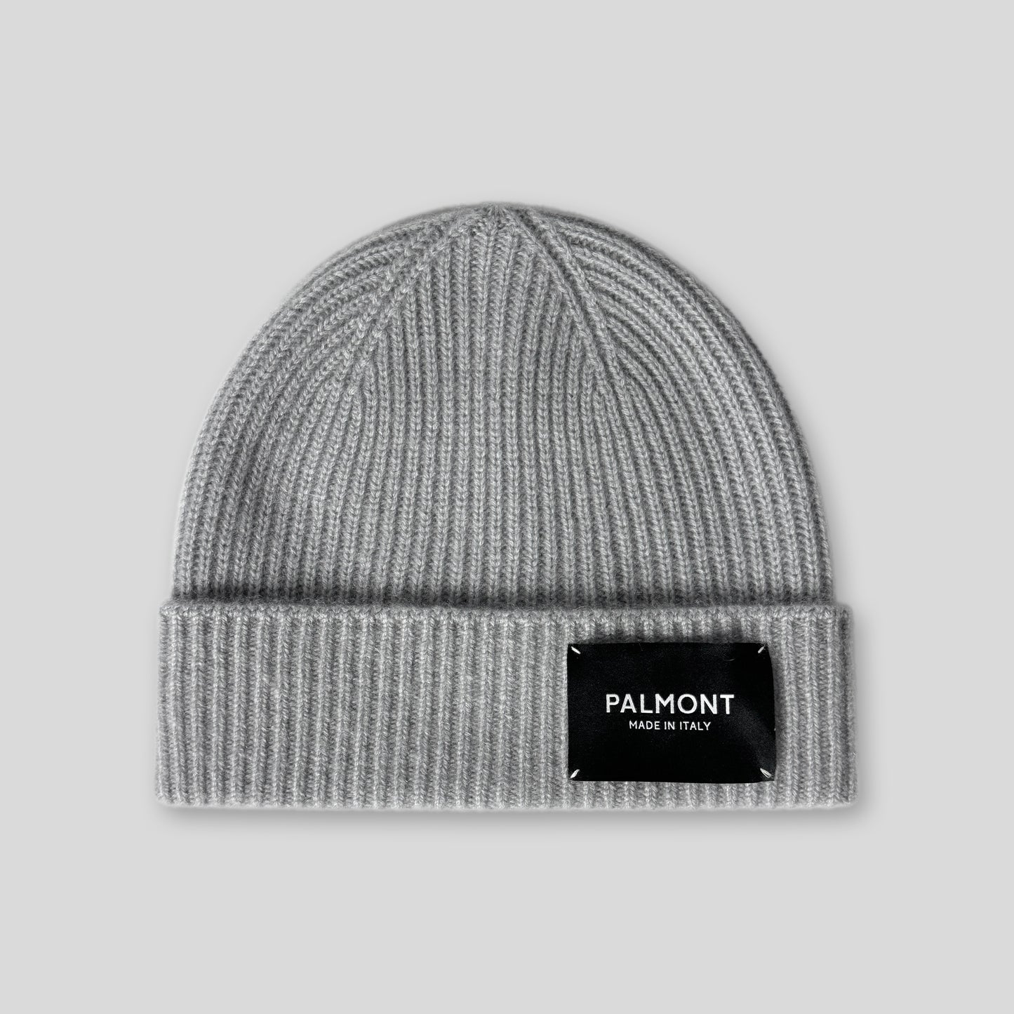 Ribbed Cashmere Beanie Hat In Grey